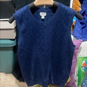 J.Crew Navy Blue Cable Knit Sweater Vest